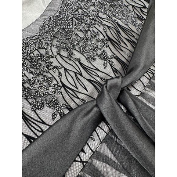 Vintage Y2K Fairy Grunge Mesh Dress 18W Black Silver Whimsigoth HOCO Formal - Picture 15 of 16